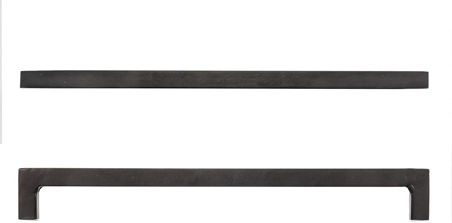 Matte Black Iron Bar Pull Handle with Mounting Hardware