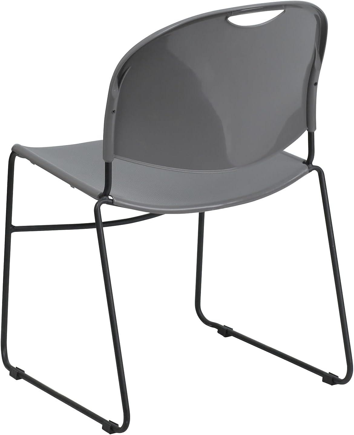 Flash Furniture Gaea 880 lb. Capacity Ultra-Compact Stack Chair with Metal Frame (Set of 5)
