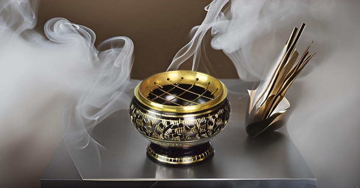 Brass Small Pooja Articles for poojan in Your Home Office or Temple Traditional Indian puja and Gift Items (Burner) Visit the PARIJAT HANDICRAFT Store 4.0