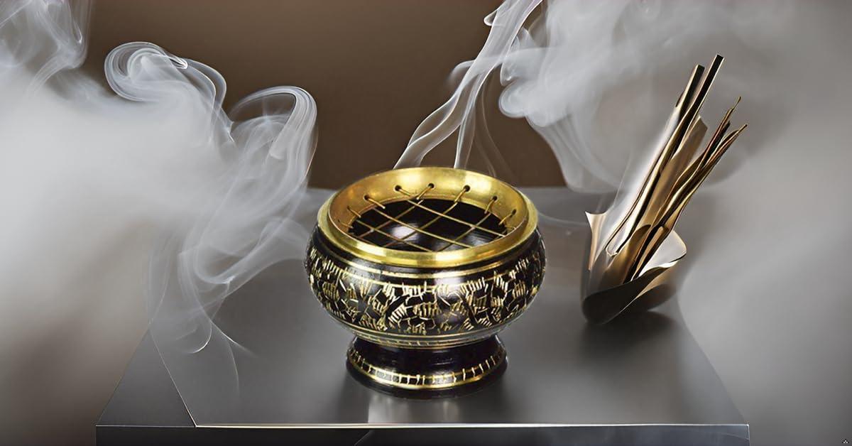 Brass Small Pooja Articles for poojan in Your Home Office or Temple Traditional Indian puja and Gift Items (Burner) Visit the PARIJAT HANDICRAFT Store 4.0