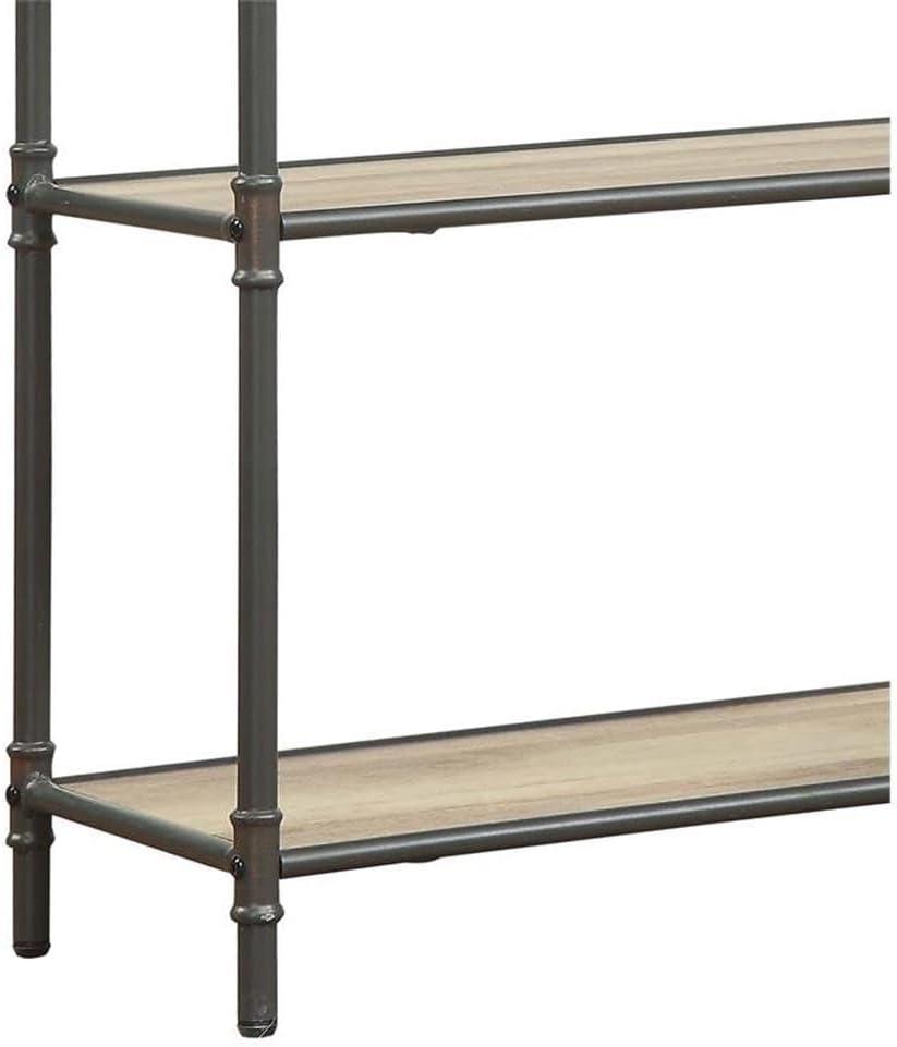 36" Itzel 3 Shelves Bookcase Antique Oak/Sandy Gray - Acme Furniture: Metal Frame, Open Back Design, Assembly Required
