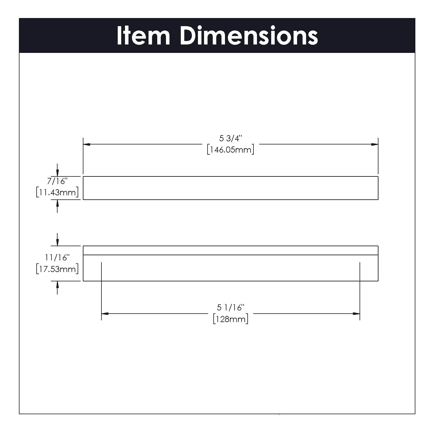 Hickory Hardware Streamline Kitchen Cabinet Handles, Solid Core Drawer Pulls for Cabinet Doors, 5-1/16" (128mm) (Set of 10)
