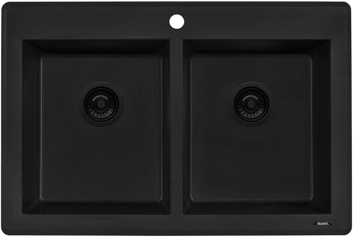 Ruvati 33 x 22 inch epiGranite Top-Mount Granite Composite Kitchen Sink