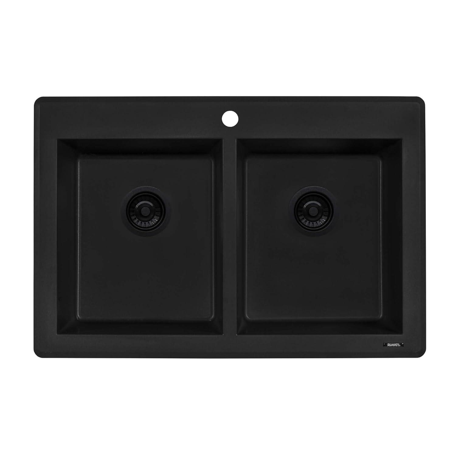 Ruvati 33 x 22 inch epiGranite Top-Mount Granite Composite Kitchen Sink