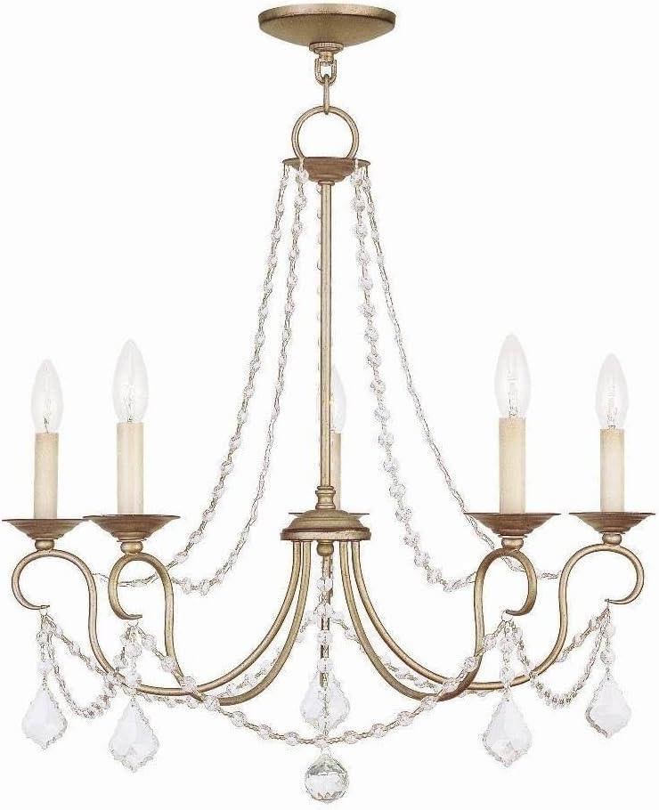 Livex Lighting Pennington 5 - Light Chandelier in  Antique Silver Leaf