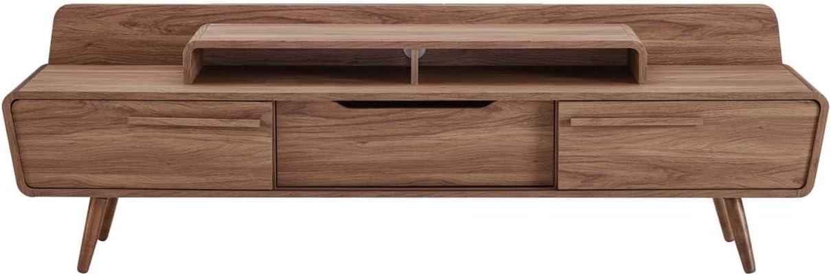 Modway Omnistand 74" Modern Style Laminate TV Stand in Walnut