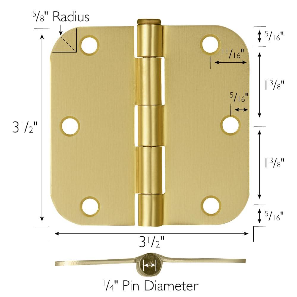 Design House 3.5" H x 3.5" W Butt Bearing Door Hinge (Set of 10)