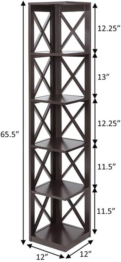 Convenience Concepts Oxford 5 Tier Corner Bookcase, Multiple Finishes