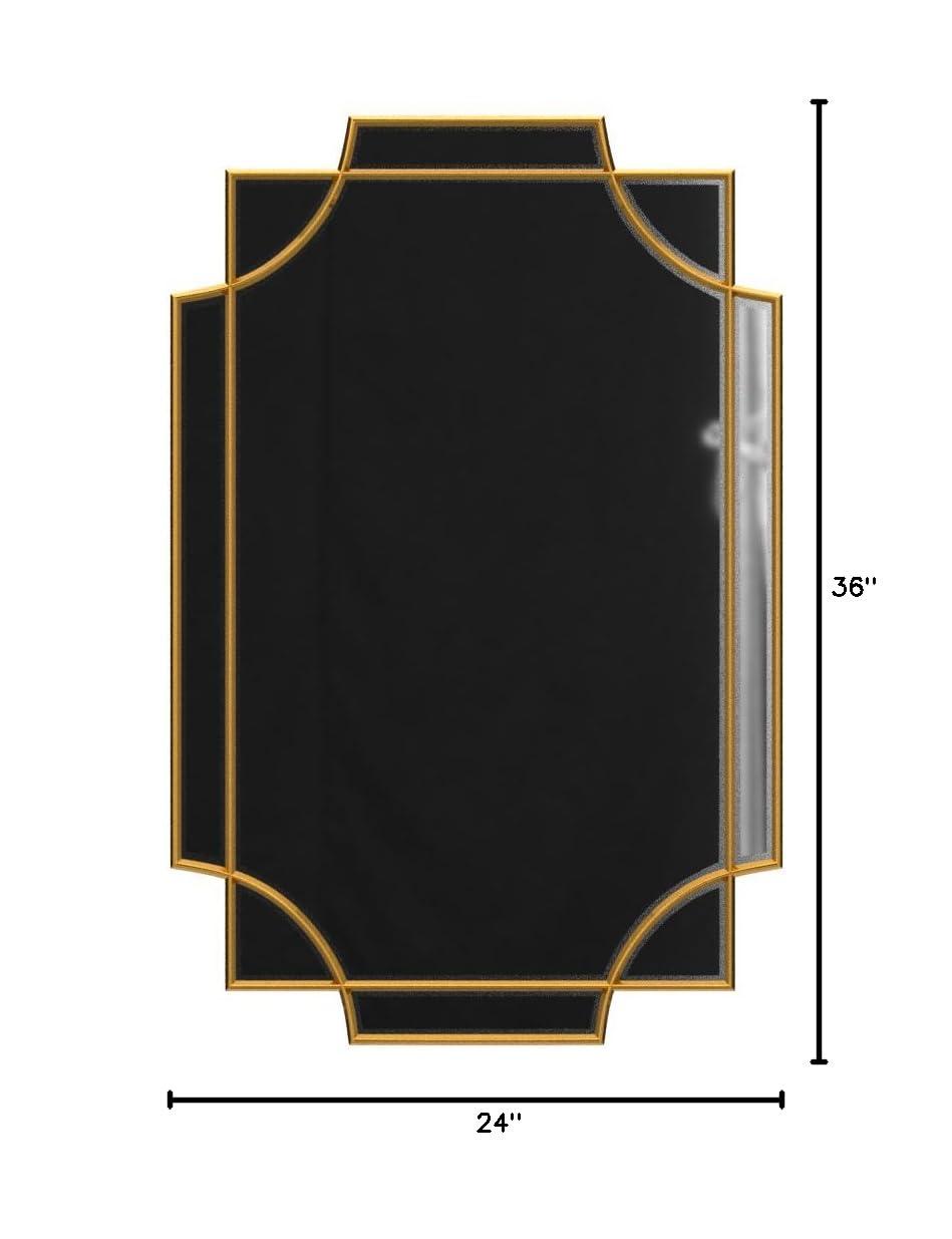 Kelly Miller Gold Bathroom Mirror for Wall, 24"x36" Large Decorative Mirror Gold Wall Mirror Vanity Mirror Beveled Wall Decor for Master Bath Half Bath Living Room Bedroom Fireplace Mantle Entryway