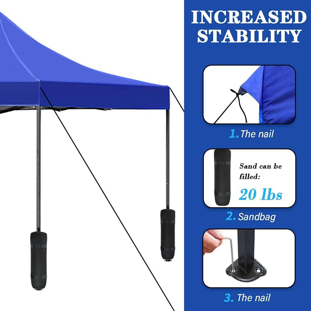 Blue 10x10 Waterproof Pop-Up Canopy Tent with Sand Bags