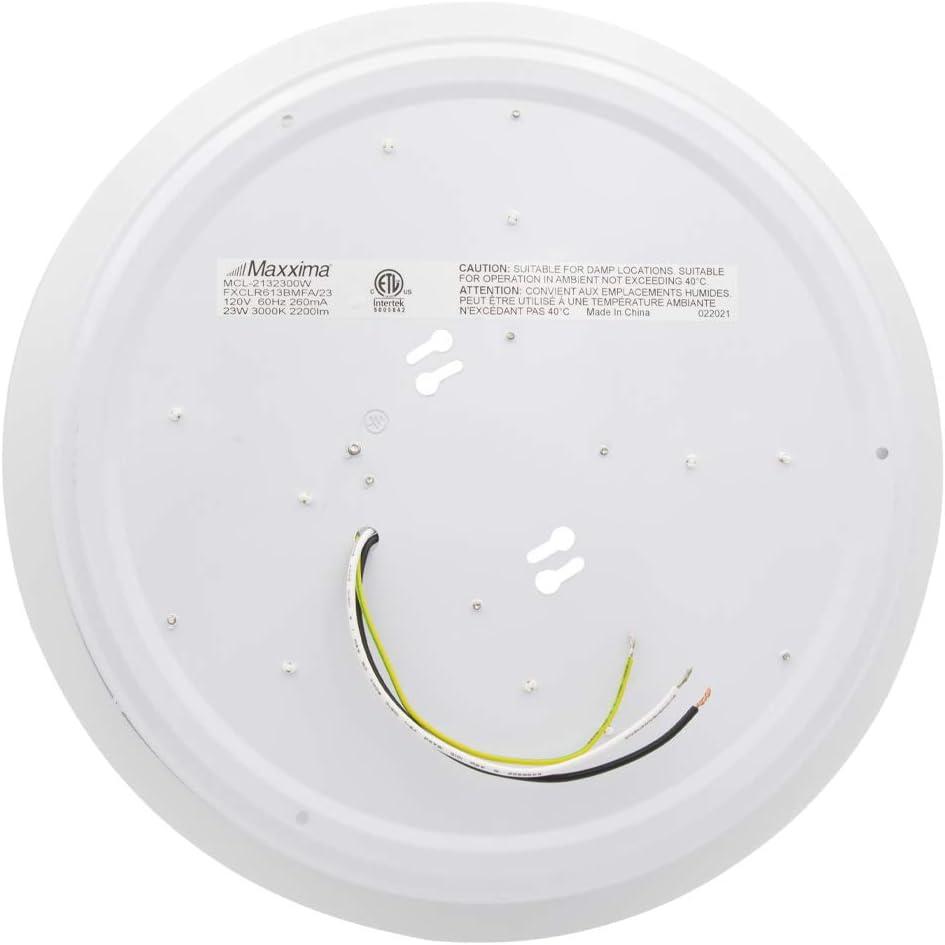 Maxxima 13 in. Round LED Flush Mount Ceiling Light, Dimmable, 3000K Warm White, 1900 Lumens