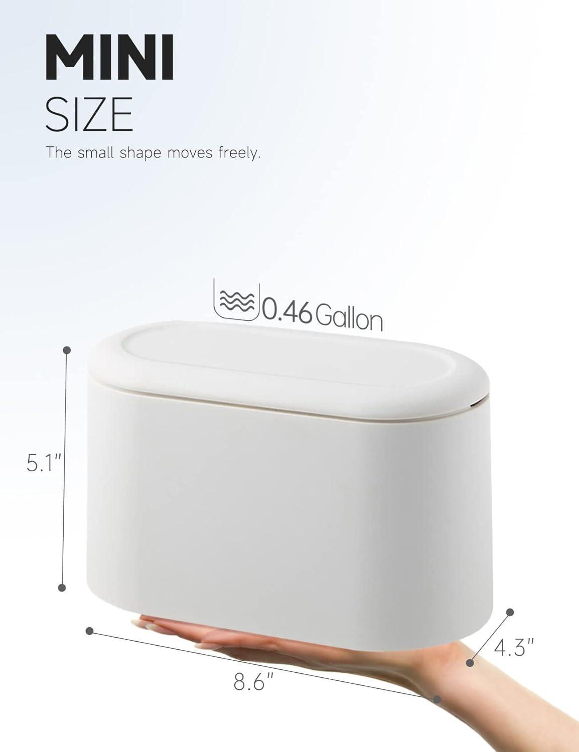 Quinlirra Promotion Mini Trash Can with Lid, Desktop Small Trash Can, Removable Small Garbage Can, Pop Up Countertop Wastebasket for Bathroom,Office,Kitchen,Desk,Car