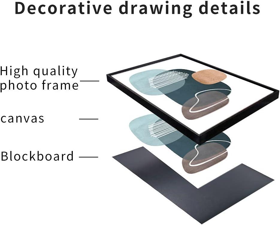 Ivy Bronx Wall Art 3 Pieces Of Framed Decorative Paintings Abstract Simple Orange White Blue And Other Color Blocks Wall Art Canvas Prints Home Decoration