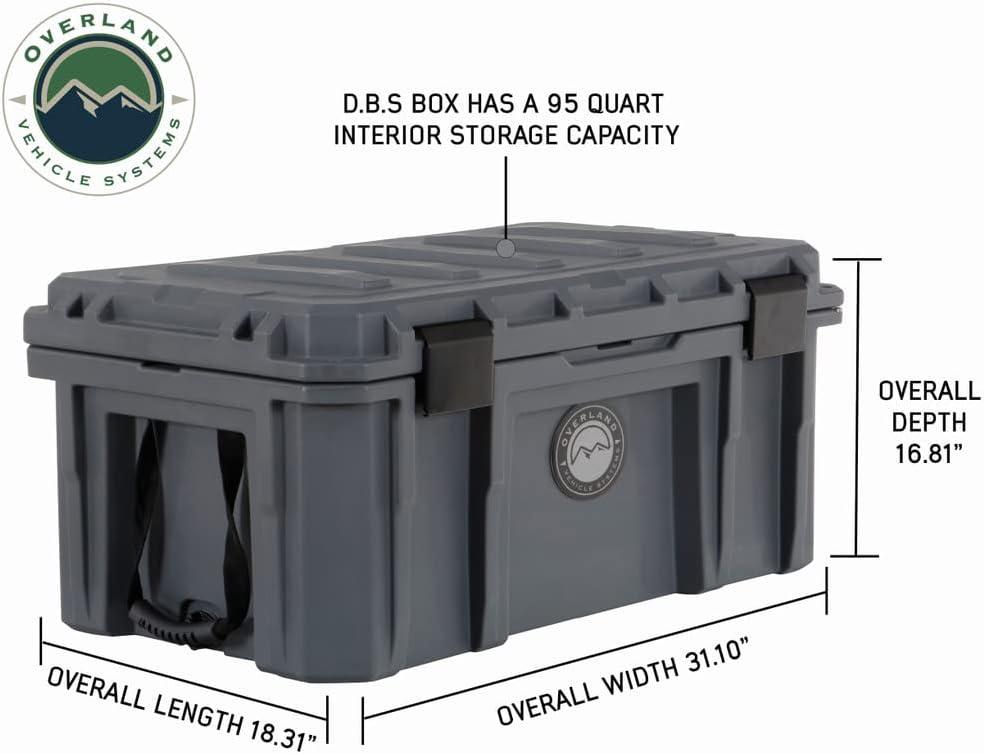 Overland Vehicle Systems 40100011 Dry Box with Drain & Bottle Opener, Dark Grey - 23.75 gal