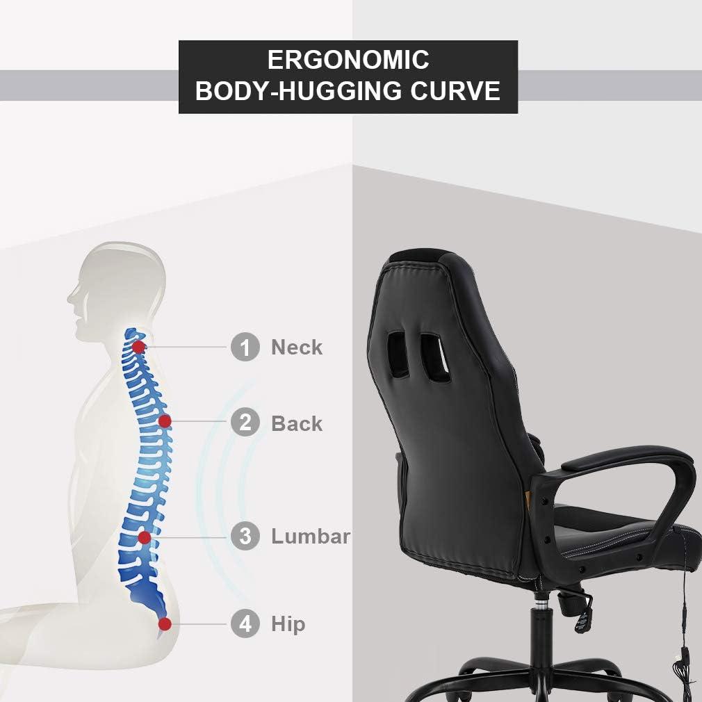 FDW Racing Gaming Chair Home Office Chair Ergonomic Desk Chair Massage PU Leather Computer Chair with Lumbar Support Headrest Armrest ,Camo