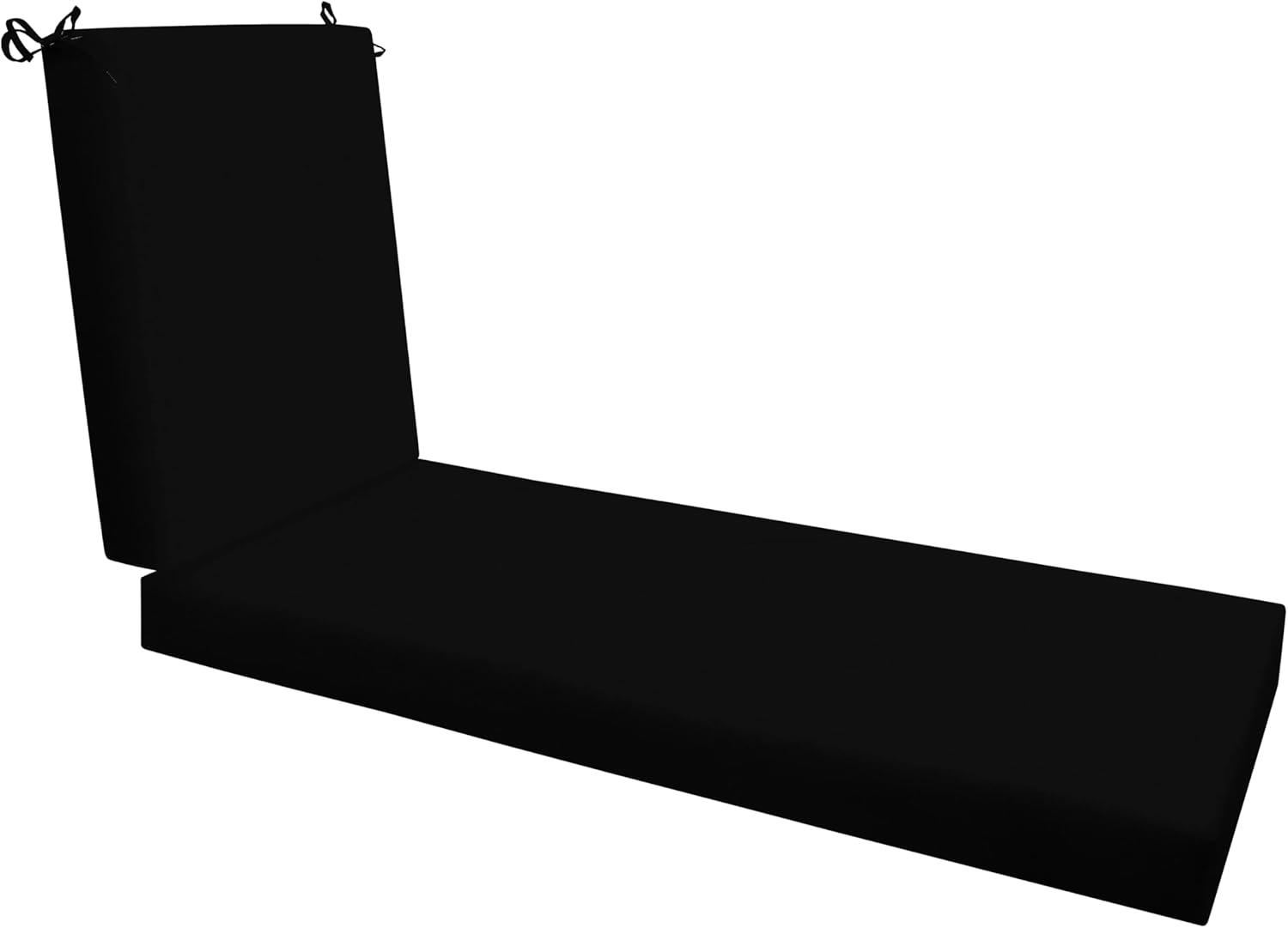 Honeycomb Outdoor Chaise Lounge Cushion - Sunbrella Canvas Black