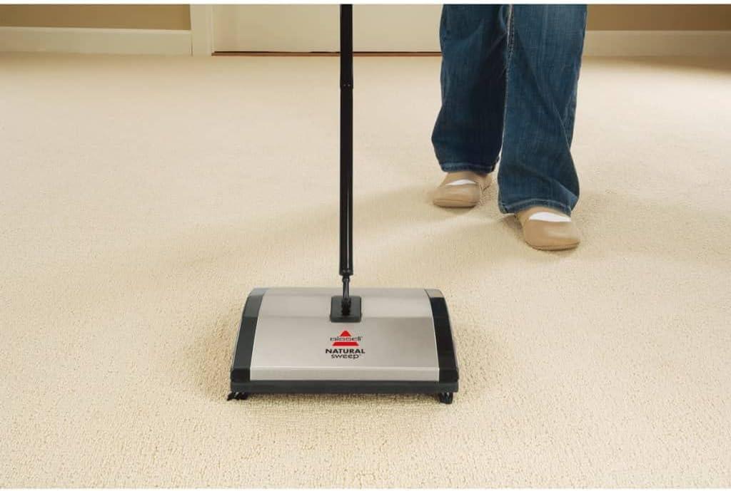 Natural Sweep Lightweight Carpet and Floor Sweeper with Nylon Bristles