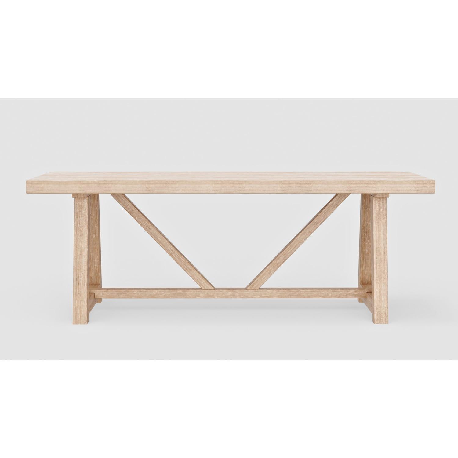 Alpine Furniture Raquel  84 in. W Rectangular Dining Table in Driftwood