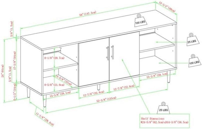 Akyrah 58" 2-Door TV Stand for TVs up to 65"