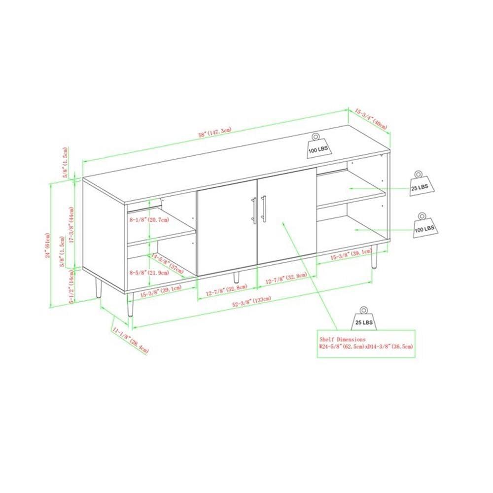 Akyrah 58" 2-Door TV Stand for TVs up to 65"