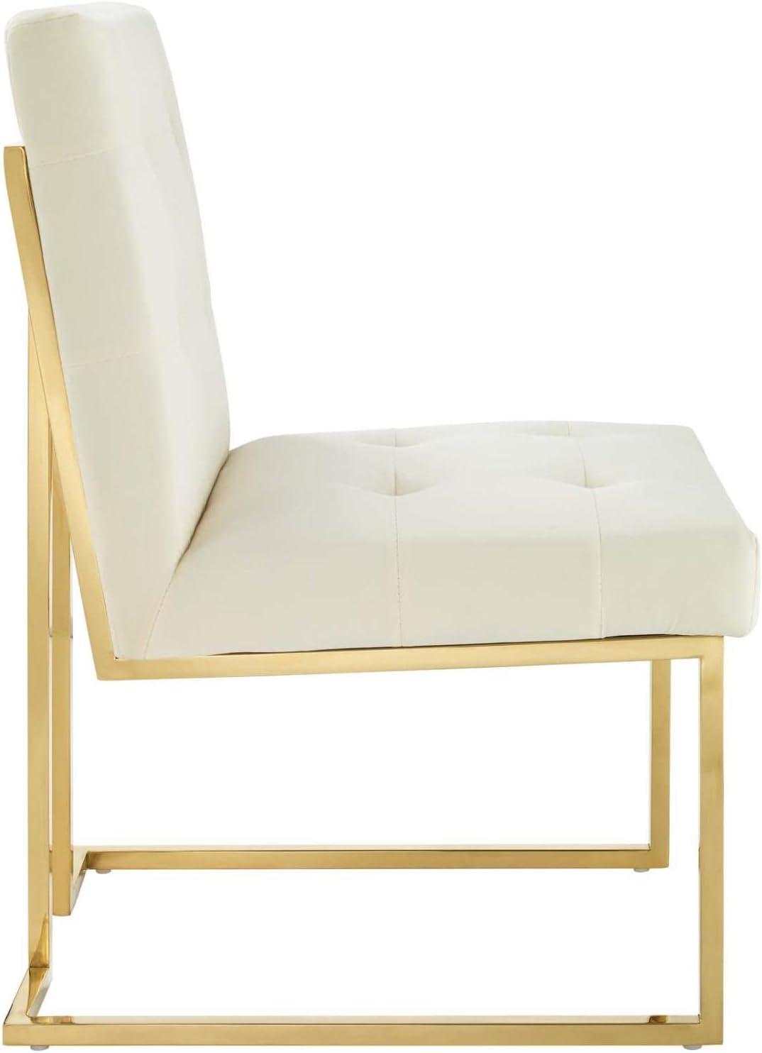 Privy Gold Stainless Steel Performance Velvet Dining Chair - Modway