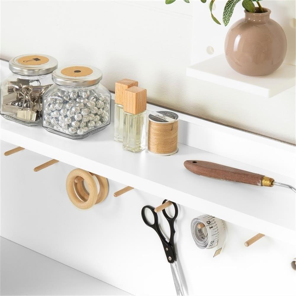 Crea Craft Table with Hutch Pure White