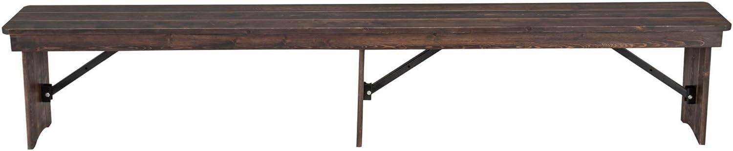 Antique Rustic Mahogany Solid Pine 8' Folding Farm Bench