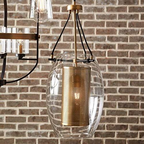 Dunbar Warm Brass and Bronze 1-Light Glass Pendant