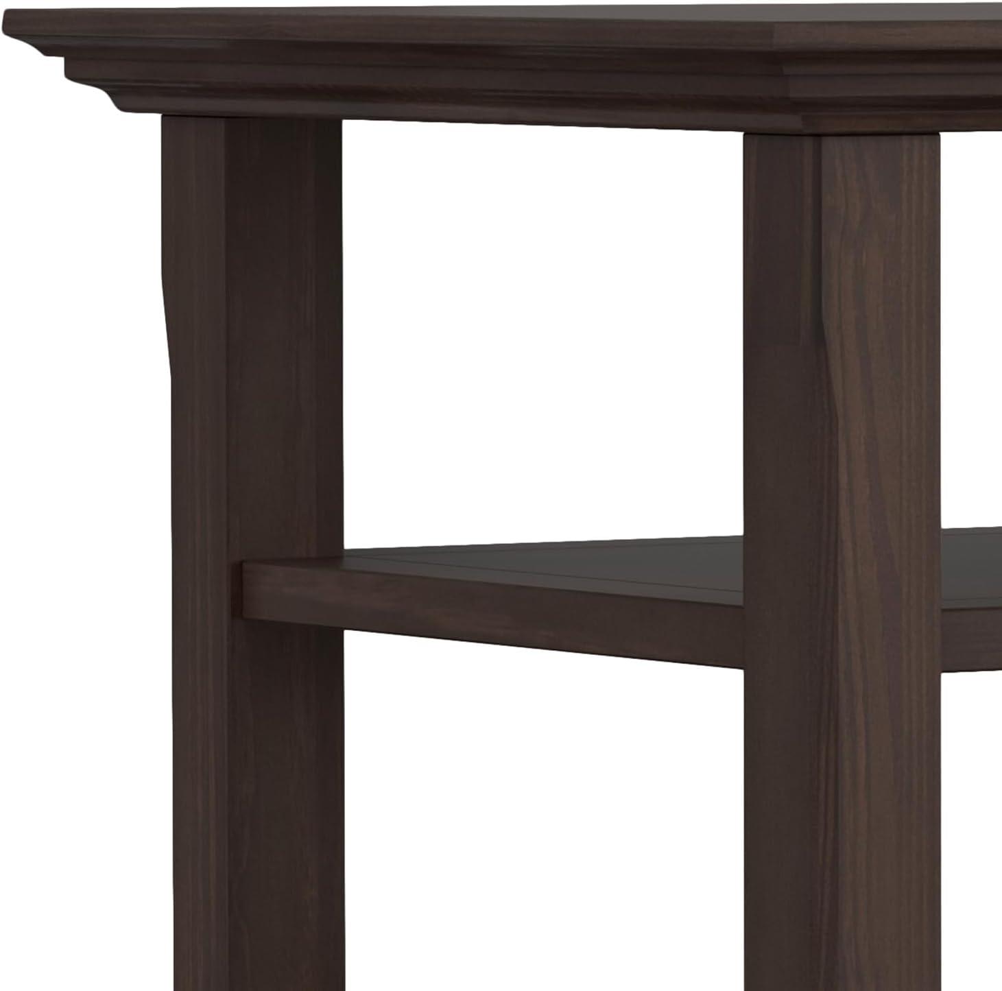 Acadian SOLID WOOD End Table in Warm Walnut Brown