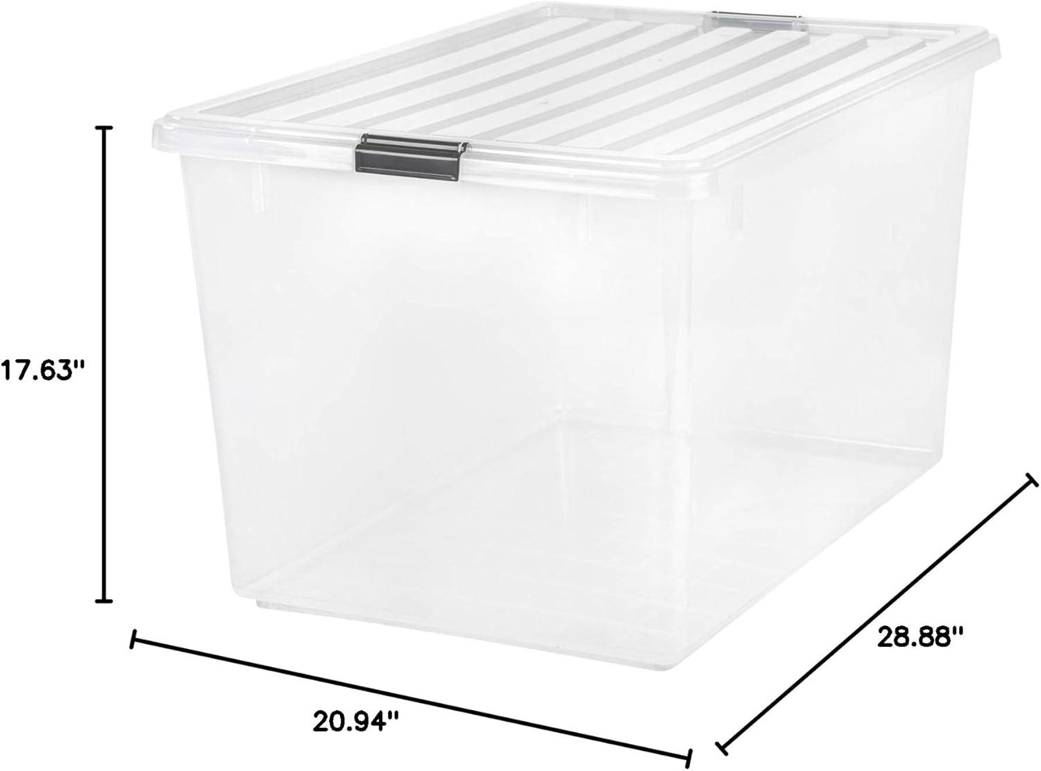 IRIS USA 45/68/91/144qt Plastic Storage Bins with Lids