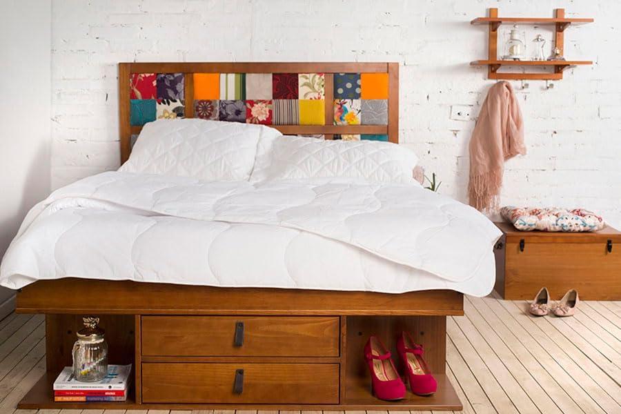 Memomad Bali Storage Platform Sturdy Modern Bed Frame with Drawers & More (Full Size, Caramel Brown Wood)