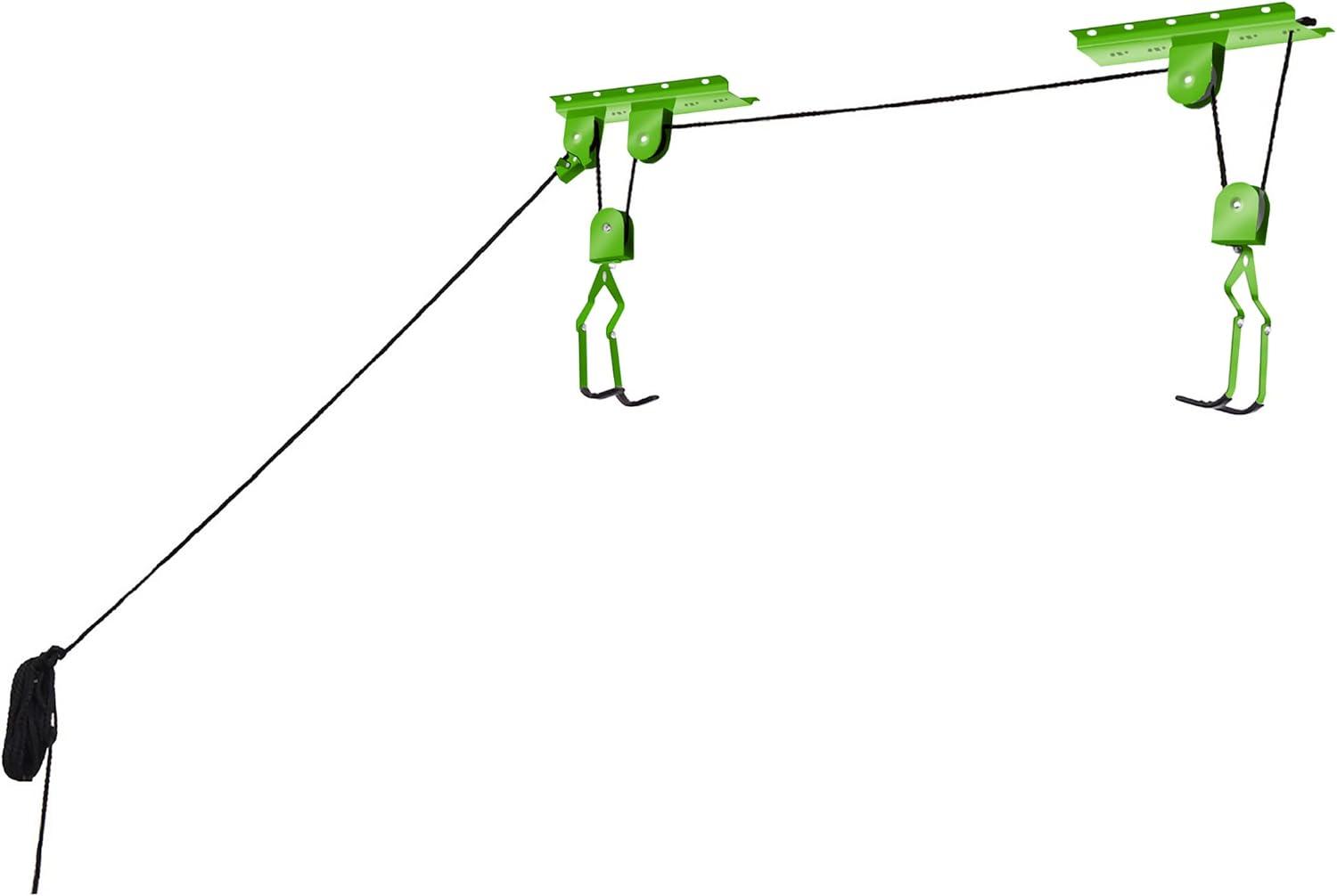 Rad Sportz Bike Hanger Set - Overhead Pulley System - Garage, 100lb Capacity - Bicycles, Ladders