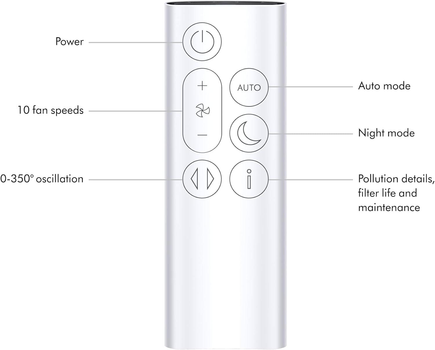 Dyson Purifier Cool Gen1 TP10: HEPA Air Purifier & Fan, 10 Settings, Captures Allergens, White/Nickel, Electric, 2-Year Warranty