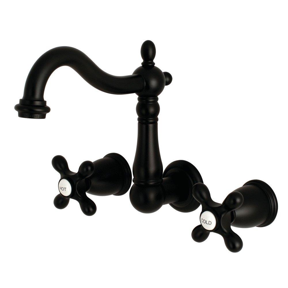 Kingston Brass Heritage Two-Handle 3-Hole Wall Mount Bathroom Faucet