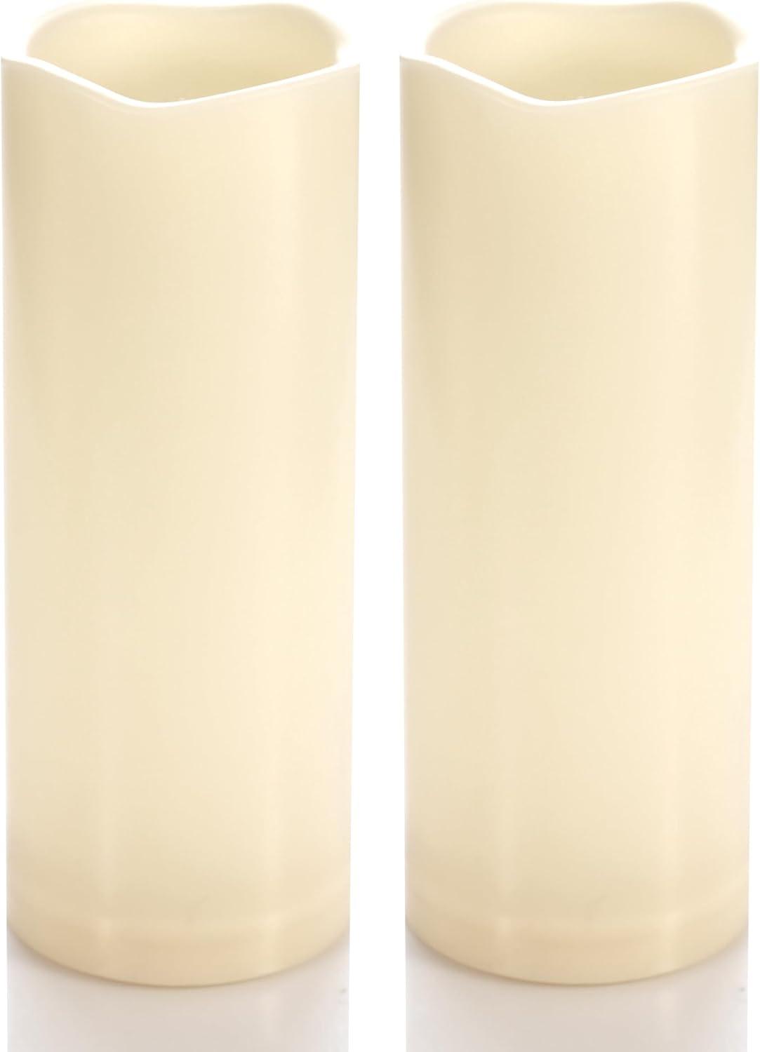 Outdoor Waterproof Flameless LED Pillar Candles with Timer Long Lasting Indoor Battery Operated Electric Flickering Candle Lights for Halloween Christmas Home Wedding Party Décor Gift Choice 3-Pack