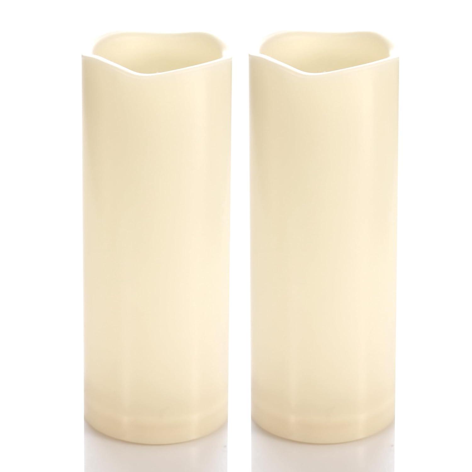 Outdoor Waterproof Flameless LED Pillar Candles with Timer Long Lasting Indoor Battery Operated Electric Flickering Candle Lights for Halloween Christmas Home Wedding Party Décor Gift Choice 3-Pack