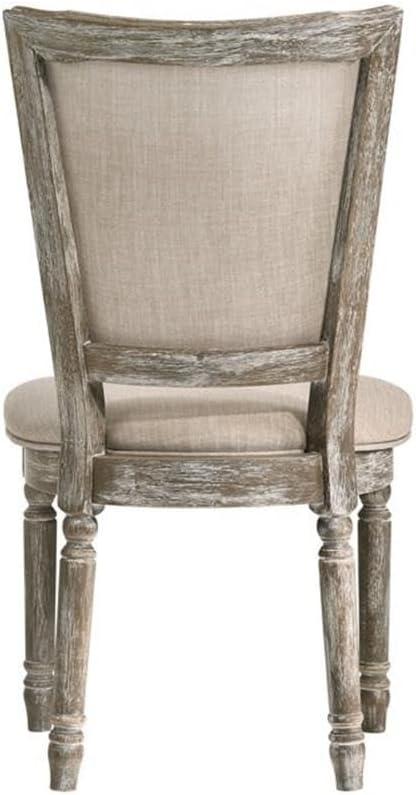 Acme Gabrian Upholstered Dining Side Chair in Reclaimed Gray (Set of 2) Indoor