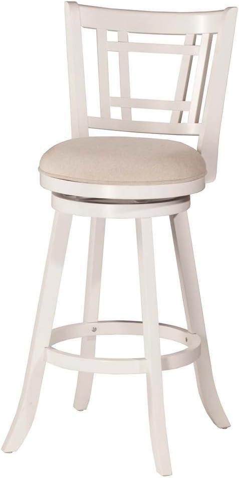 25" Fairfox Swivel Counter Height Barstool with Back, Ecru Upholstery - Hillsdale Furniture