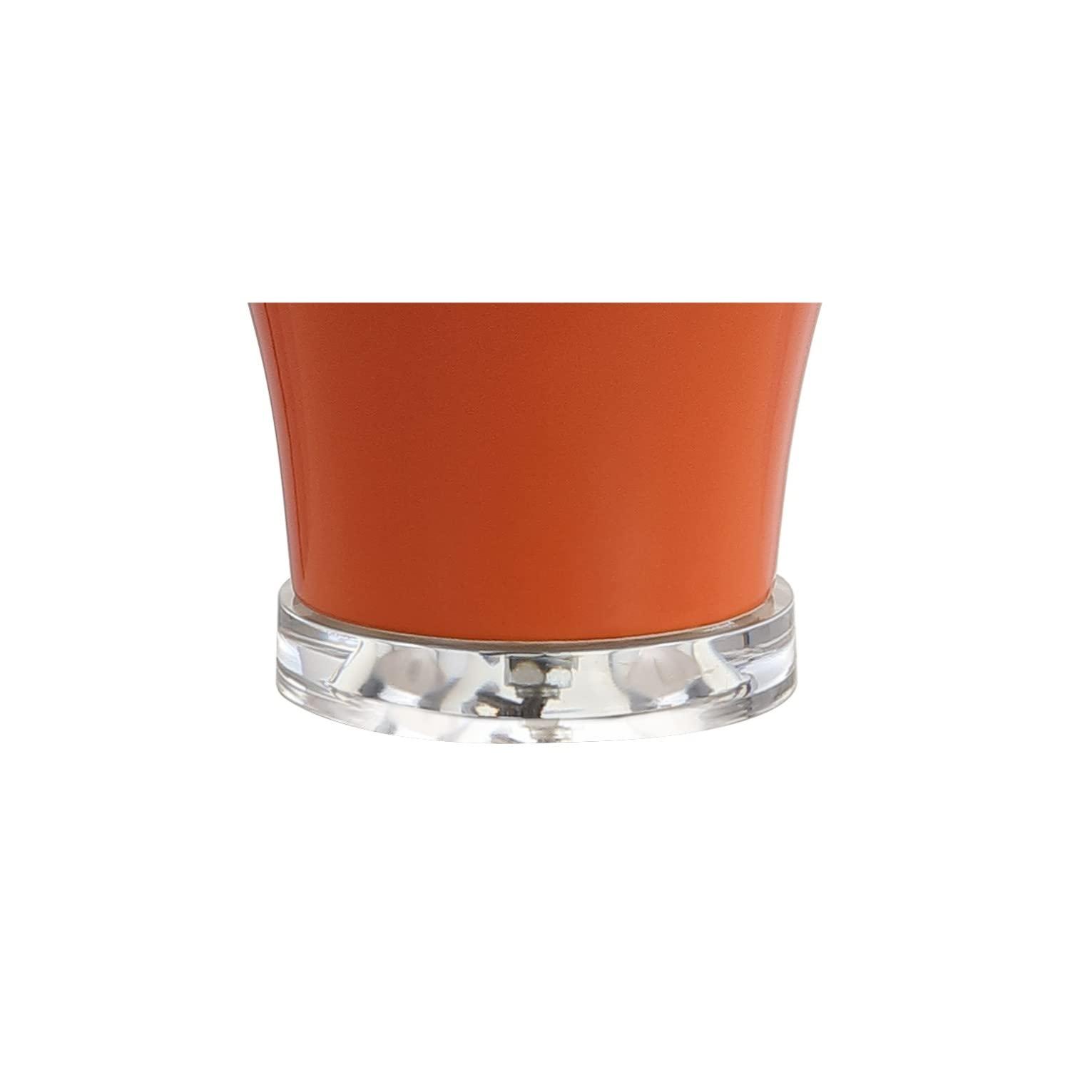 JONATHAN  Y Winnie Ceramic Urn Transitional 27.25-in Orange LED Incandescent Rotary socket Table Lamp with Linen Shade 2 -Set