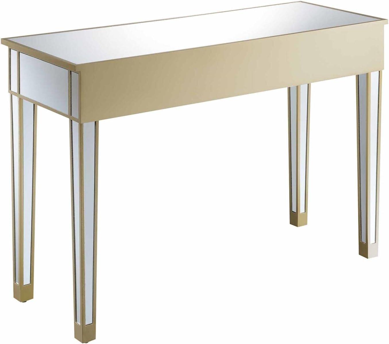 42 x 15 x 30 in. Gold Coast Mirrored Desk, Champagne & Mirror