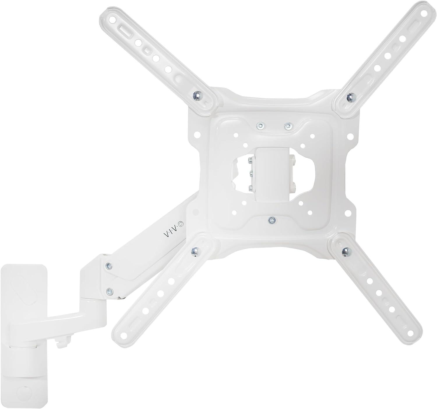 VIVO White Premium Aluminum Single TV Wall Mount Arm for Screens up to 55"