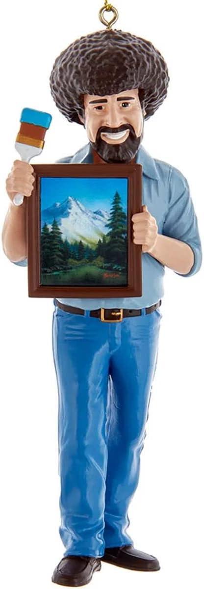 Bob Ross 5-Inch Plastic Painting Ornament with Frame