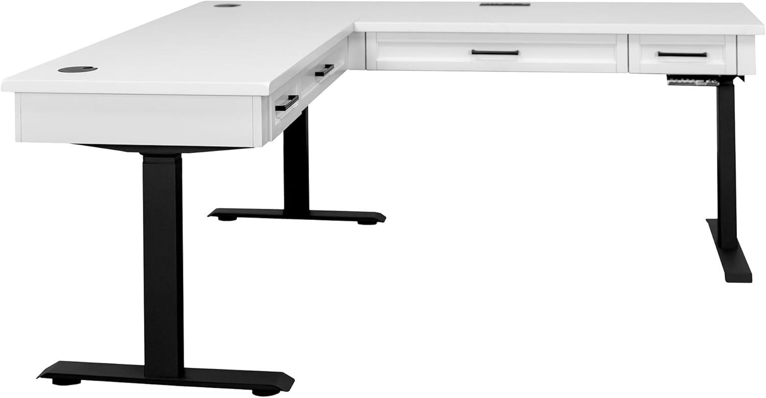 Modern Electric Sit/Stand L-Desk: Ergonomic, USB Ports, Cable Management - Martin Furniture