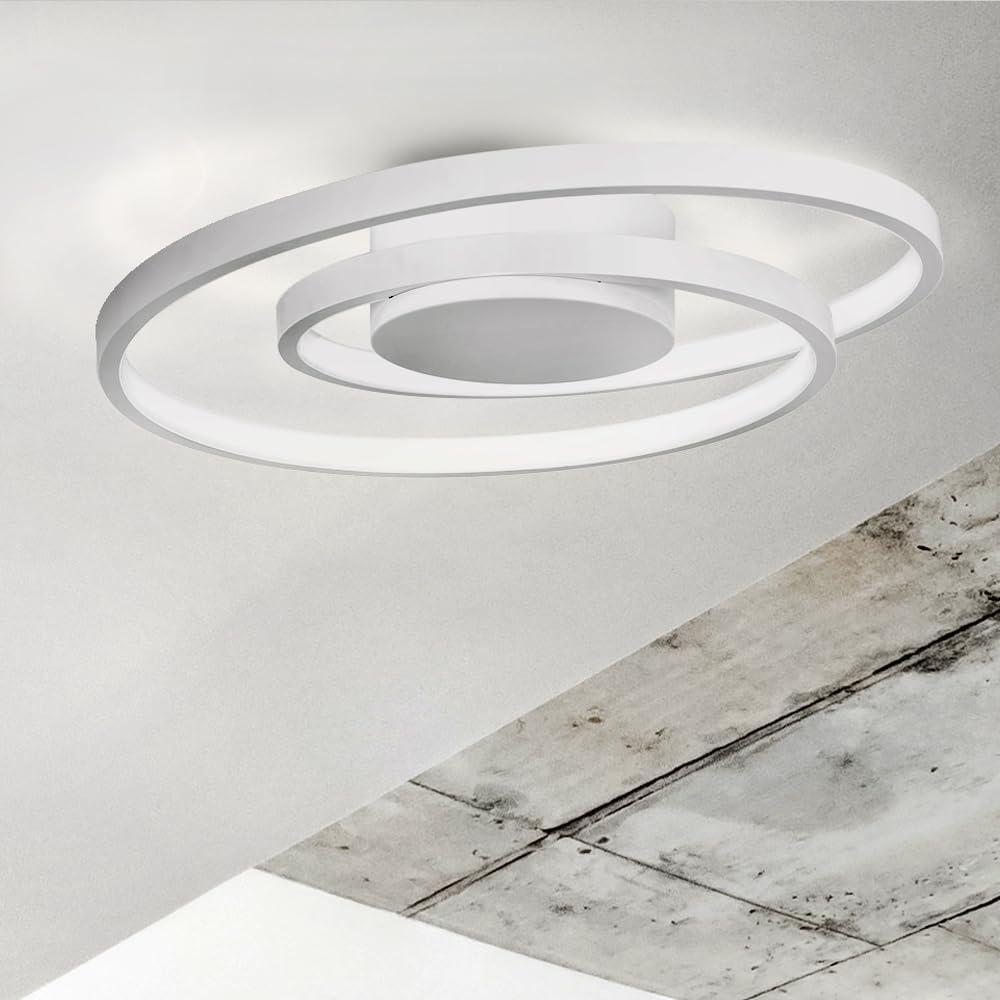 Canarm LIVANA 16-Inch LED Flush Mount, Matte White, Dimmable, 25W Integrated LED, 1600 Lumens, 3000K, Modern Design