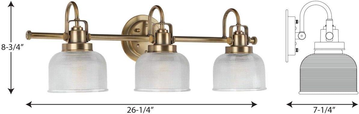 Rosser 3 Light Ribbed Dimmable Vanity Light