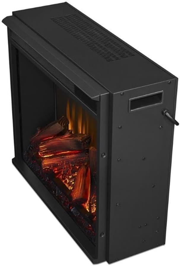 Espresso Solid Wood Electric Fireplace Mantel with Adjustable LED Flame