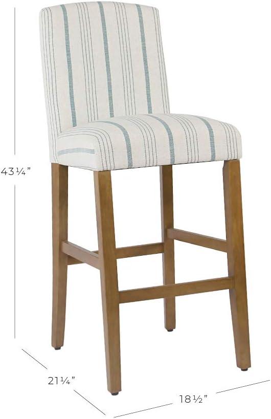 Classic Parsons High Back Barstool Blue - HomePop: Upholstered, Padded, Wood Legs, 250lb Capacity