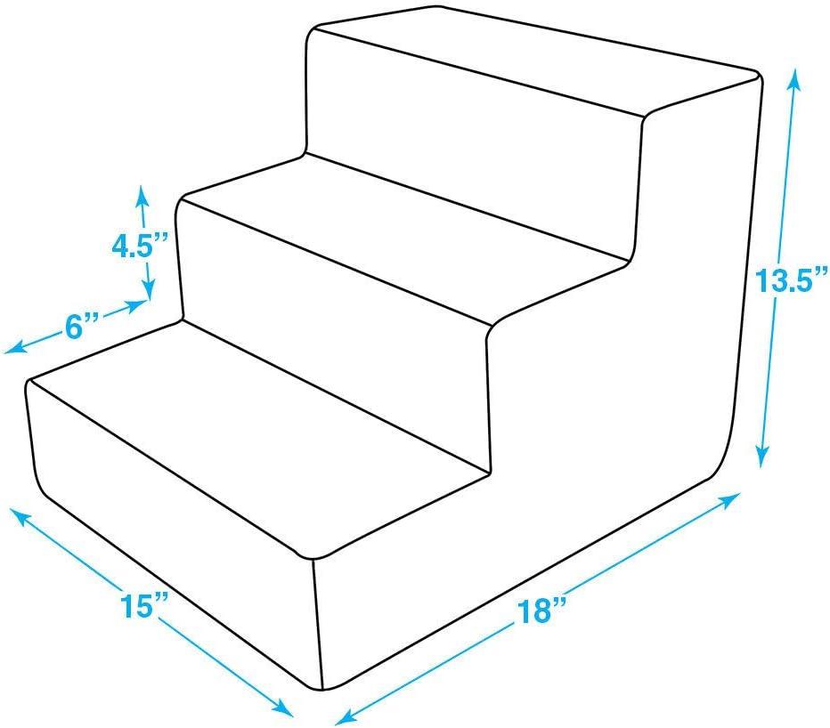 Lambswool 3-Step Foam Pet Stairs for Small Dogs and Cats