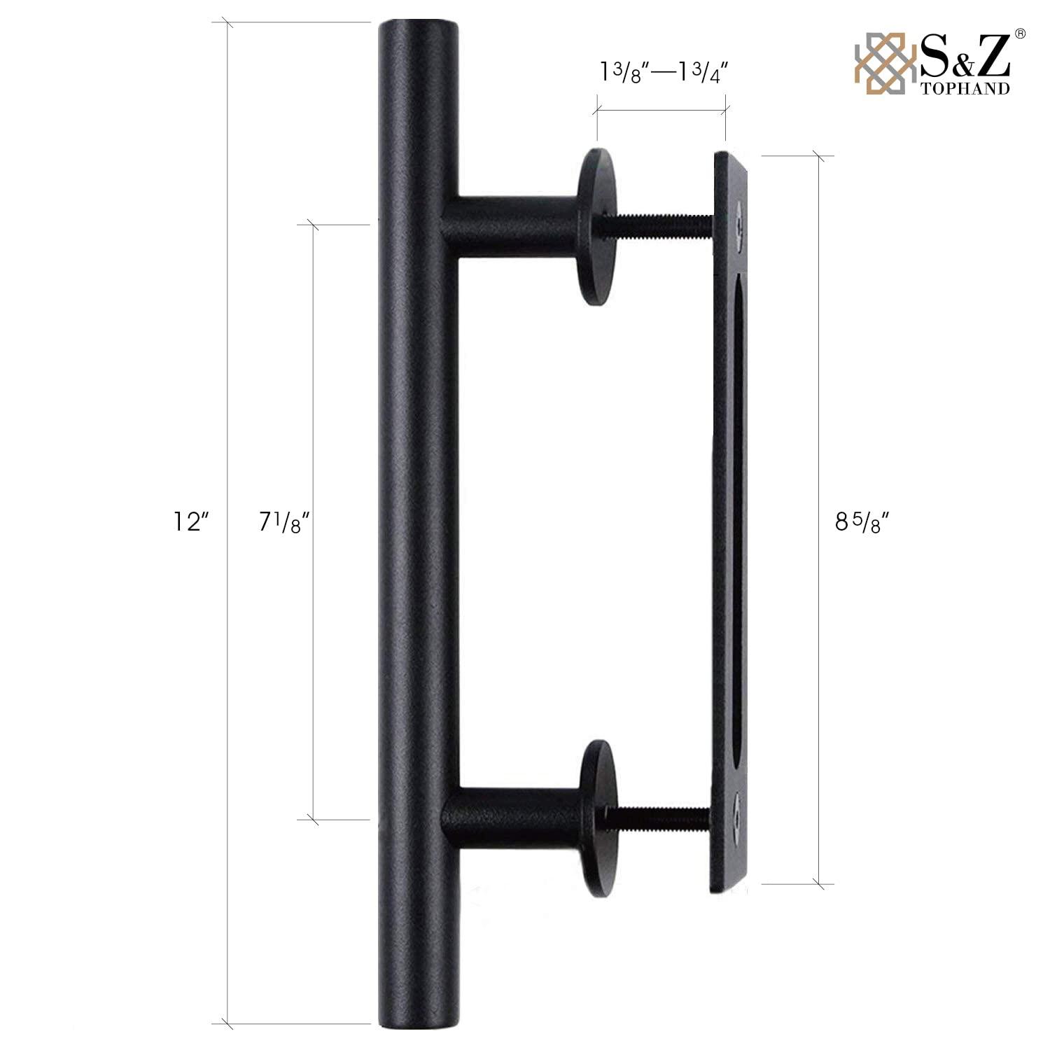 S&Z TOPHAND Paneled Wood Unfinished Barn Door with Installation Hardware Kit