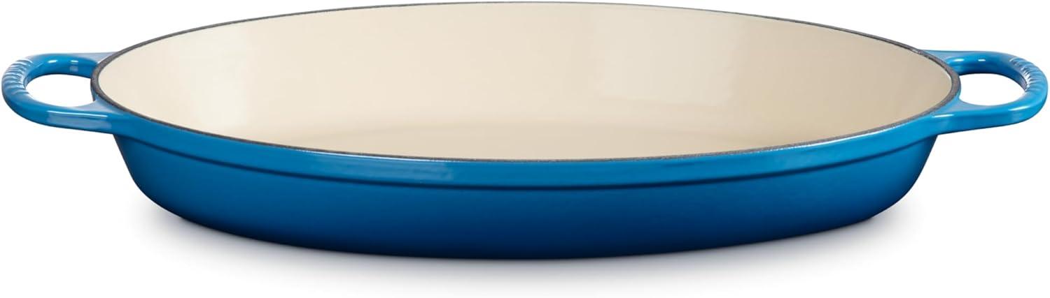 Marseille Blue Cast Iron Oval Baker with Handles